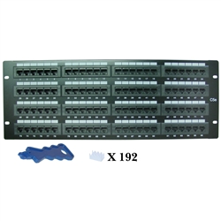 WholesaleCables.com 68PP-03096 Rackmount 96 Port Cat5e Patch Panel Horizontal 110 Type 568A & 568B Compatible 3U