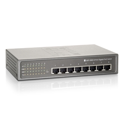 WholesaleCables.com 71X6-00308 8 Port Gigabit Ethernet Switch with PoE Matte Grey 15.4 Watts/Port 61.6 Watt Total