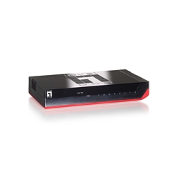 WholesaleCables.com 71X6-00608 8 Port Gigabit Ethernet Switch Black with Red Trim Energy Efficient Ethernet / IEEE 802.3az Support