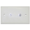 WholesaleCables.com ASF-20252 TV Wall Plate with 2 F-pin Couplers Ivory