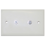 WholesaleCables.com ASF-20252 TV Wall Plate with 2 F-pin Couplers Ivory