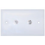 ASF-20252WH TV Wall Plate with 2 F-pin Couplers White