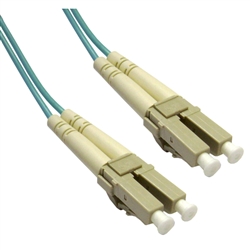 WholesaleCables.com LCLC-31001-PL 1meter 3.3ft Plenum 10 Gigabit Aqua Fiber Optic Cable LC / LC Multimode Duplex 50/125