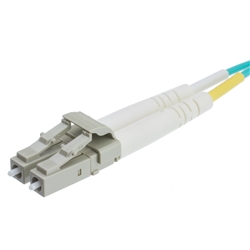 WholesaleCables.com LCLC-41001 1 meter LC 10-Gigabit Aqua OM4 Duplex Fiber Optic Cable