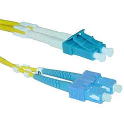 WholesaleCables.com LCSC-01201 1meter 3.3ft Fiber Optic Cable LC / SC Singlemode Duplex 9/125
