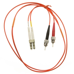 WholesaleCables.com LCST-11101 1meter 3.3ft Fiber Optic Cable LC / ST Multimode Duplex 62.5/125