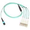 MPLC-31001  1 meter MTP to 4 Duplex LC Breakout Cable OM3 50/125 Plenum 40Gb