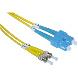WholesaleCables.com SCST-01201 1meter 3.3ft Fiber Optic Cable SC / ST Singlemode Duplex 9/125