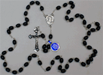 Black Wooden Rosary with Black Enamel Crucifix