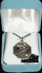 Saint Michael Hexagonal Sterling Silver Medal