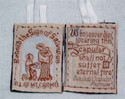 Brown Scapular with White Cord
