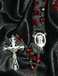 Red Swarovski Crystal Rosary