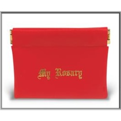 Red Vinyl Rosary Pouch