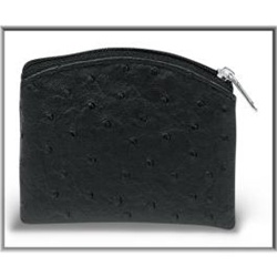 Black Faux Ostrich Skin Rosary Pouch