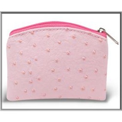 Pink Ostrich Skin Pattern Rosary Pouch