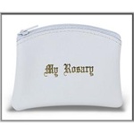 White Genuine Leather Rosary Pouch