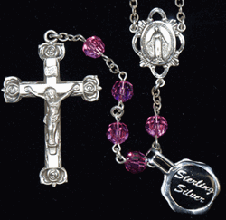 Rose Swarovski Crystal Rosary