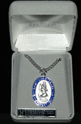 Saint Christopher Sterling Silver Medal - Rhodium Finish