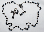 Men's First Communion Black Rosary