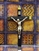 Black Wood Inlayed Metal Crucifix