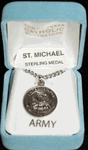 Saint Michael Army Medal - Round, Sterling Silver