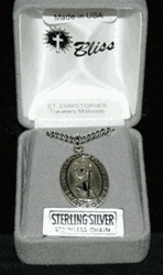 Saint Christopher Oval, Sterling Silver Medal
