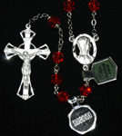 Handmade Ruby Swarovski Crystal Rosary