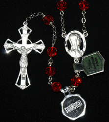 Handmade Ruby Swarovski Crystal Rosary