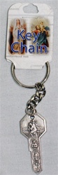 Key Shaped Keychain with Saints