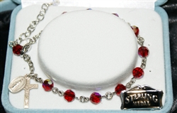 Red Swarovski Crystal Rosary Bracelet