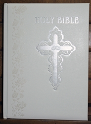 White Catholic Wedding Bible