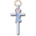 5.5 Inch - Praying Boy Cross in Glazed Porcelain