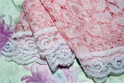 Short Pink Lace Mantilla