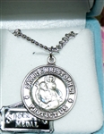 Dual Sided St. Christopher and St. Raphael Sterling Silver Medal