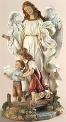 Classical Guardian Angel Figurine - 10 Inch