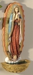 Our Lady of Guadalupe Holy Water Font - 7 Inch