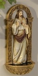 Sacred Heart of Jesus Holy Water Font - 7.125 Inch