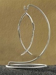 Silver Dimensions of Christ Cross Fish - 4 Inch