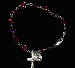 Pink Austrian Crystal Rosary Bracelet