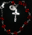 Ruby Austrian Crystal Rosary Bracelet