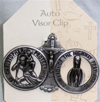 Saint Christopher and Our Lady of the Highway Visor Clip