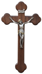 10" Clover Walnut Crucifix- Texas Catholic Superstore