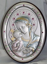 Sterling Silver Salerni Oval Madonna and Child