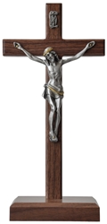 10" Standing Walnut Crucifix- Texas Catholic Superstore