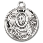 Saint Emily Sterling Silver Medal