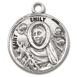 Saint Emily Sterling Silver Medal