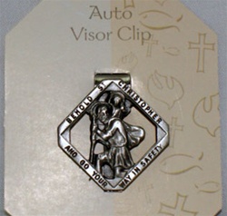 Saint Christopher Auto Visor Clip
