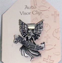 Guardian Angel Visor Clip with Saying