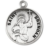 Saint Brendan Sterling Silver Medal