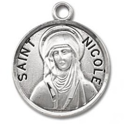 Saint Nicole Sterling Silver Medal